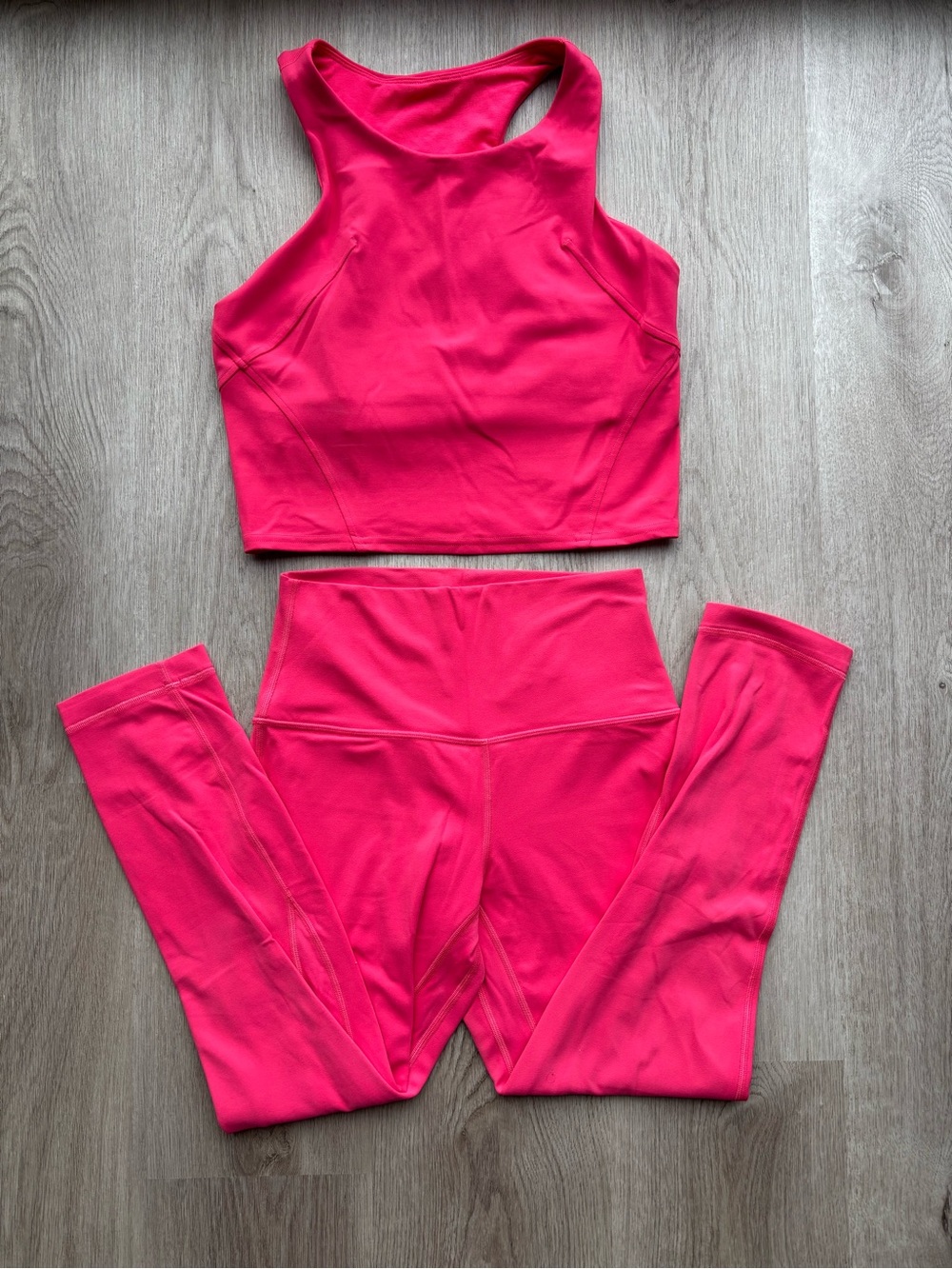 Lululemon Lipgloss - Hot Pink Align Leggings and Wunder Train Tank Top Set